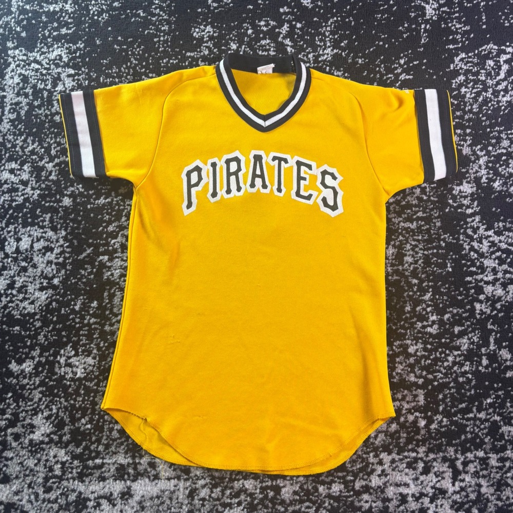 Vintage Wilson Pittsburgh Pirates Jersey Yellow Black Number 7 Youth L USA Made